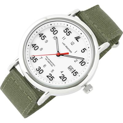 Radweather Men's Solar Watch, Analog, Military Watch, Waterproof for Everyday Use, with Nylon Strap (Size 10. White X Khaki)