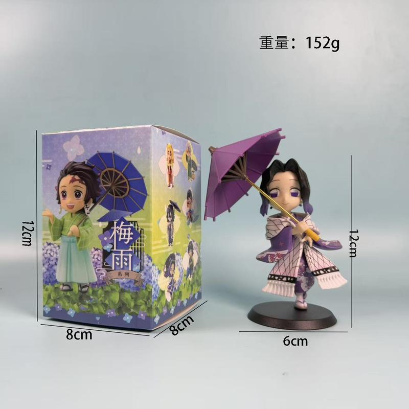 Demon Slayer Series Cute Figure Plum Rain Series Kochou Shinobu Tomioka Giyuu Kanroji Mitsuri Desktop Ornament Collection Gifts