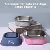 Stainless Steel Pet Bowl Non-Slip Drop-Resistant Cat Dog Feeding Dish Food Water Tray with Rubber Base Bite-Resistant