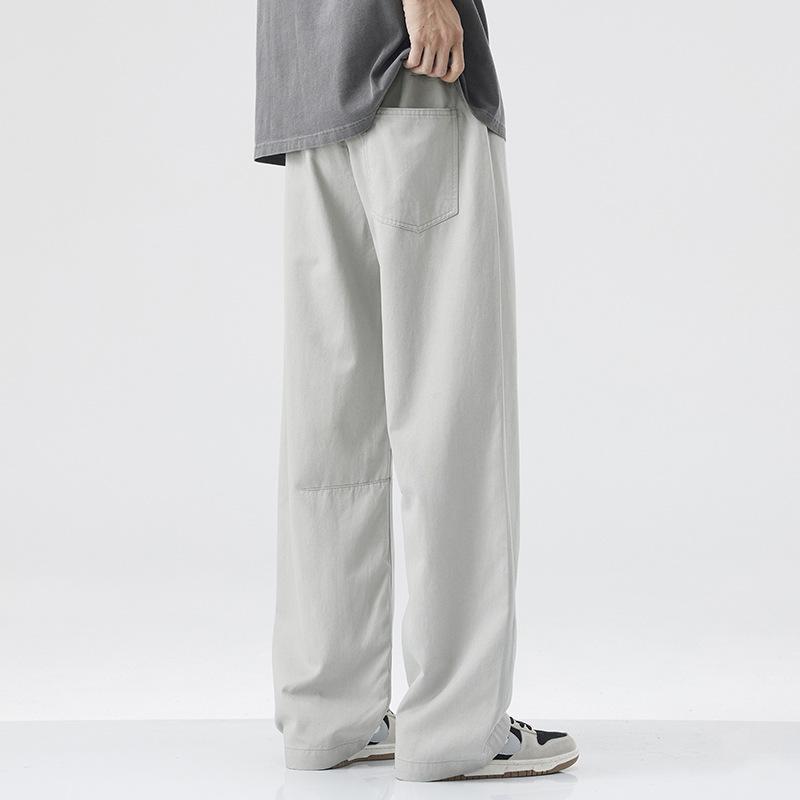 Minger | Summer Thin Lyocell Casual Pants Men's American Retro Trend Brand Loose Wide Leg Straight Pants