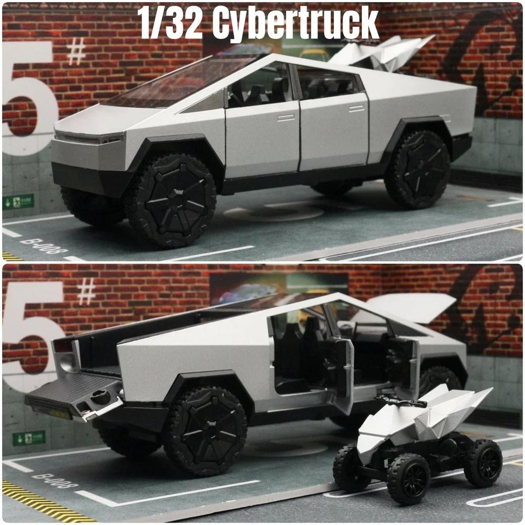 VKYA1 1/32 Tesla Cybertruck Modell 3 Modell S Modell X Modell Y Spielzeugauto Diecast Metall Off Road Sammlung Rückzieher Sound Licht Geschenk Junge