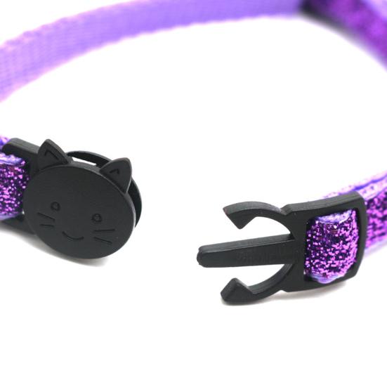 Bling Cat Collar Breathable Fade-less Pet Supplies Kitty  Sequin Collar with Bell for Dog