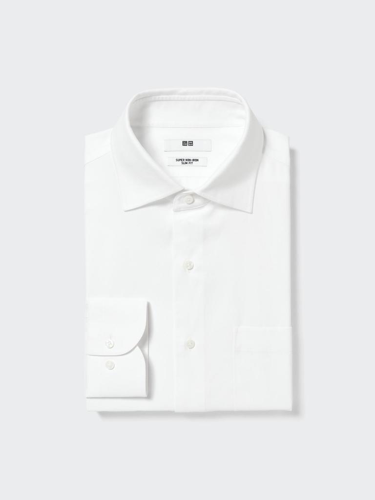 Uniqlo Japan Super Non Iron Slim Fit Shirt  Semi Wide Collar  Long Sleeves 