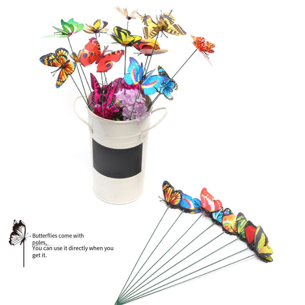 3D Butterfly Garden Stakes Set of 50 for Outdoor Decoration Plastic Rods for Various Garden and Event Applications