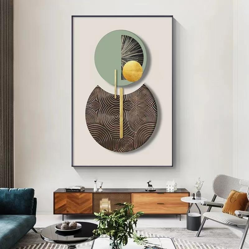 Abstract Modern Golden Geometric Painting Canvas Posters Prints Nordic Art Wall Pictures for Living Room Bedroom Loft Decor