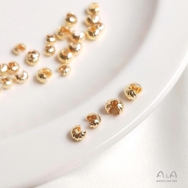 14K Gold-Filled Kürbismuster Halbmond C-Verschluss Armband Endkappe DIY Zubehör