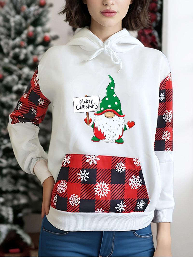 

Женское худи с рождественским принтом в виде письма - Свободный крой, Длинный рукав, Повседневный зимний топ с бесплатной доставкой по Европе и Америке X-Large