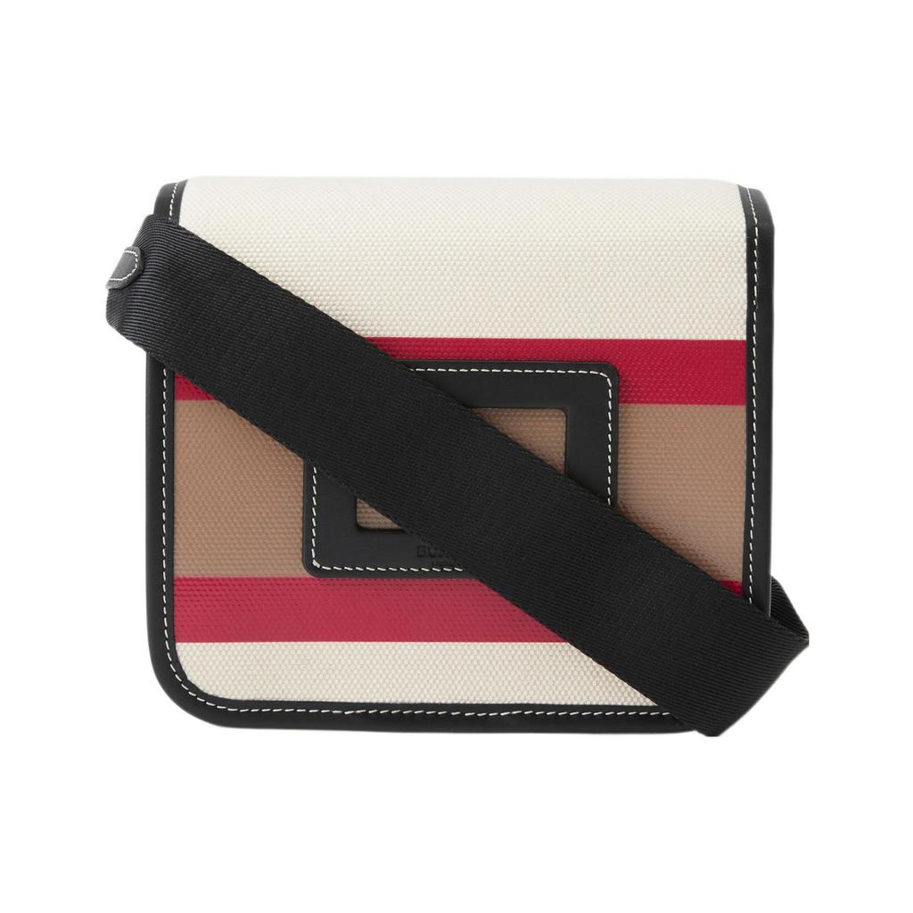 Burberry Satchel Letter Logo Magnetic Snap Stripe Cotton Shoulder Crossbody Bag Regular Kids Kids bags Multicolor 80624861