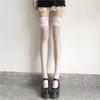 Black Silk Fishnet Over-the-Knee Lace Suspenders with Bow