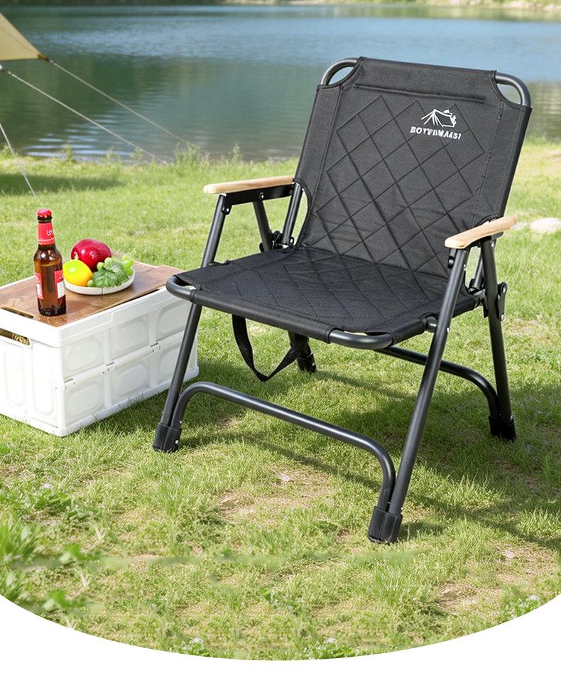 Premium Quilted Kermit Chair Set: Portable Outdoor Folding Chair with Backrest & Table for Camping, Beach, or Picnics