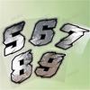 1PC Arabic Numerals Silver Carbon Fiber Motorcycle Stickers Waterproof for Motorbike Fuel Tank Helemt Box Scooter Vinyl Decals