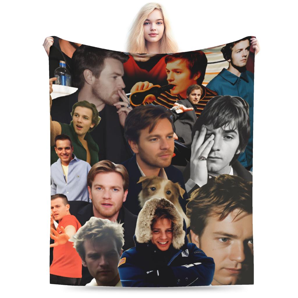 Soft Warm Blankets Children Ewan McGregor Jesus Art Print Throw Blanket  Flannel Bedspread For Couch Chair Sofa Bed Sofa Bed