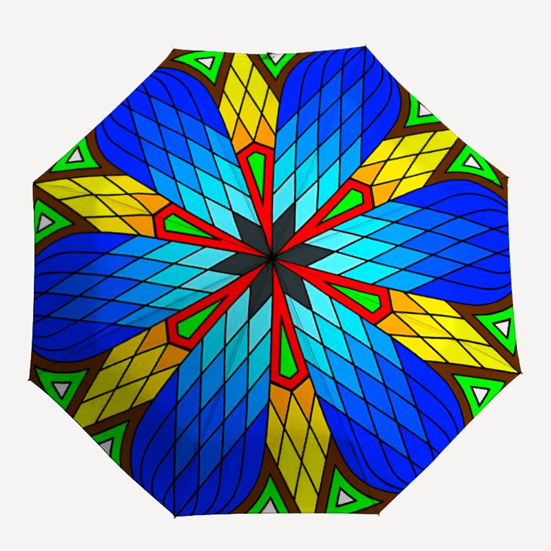 1pc Mandala Automatic Opening/Closing Umbrella with Operation & Windproof Canopy - Folding Design, Holiday Gift yy260225120