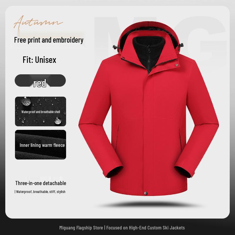 

Winter Nio 4S 3-in-1 Customizable Logo Jacket: Thick, Waterproof, Fleece-Lined Outerwear for Autumn Workwear. 3XL