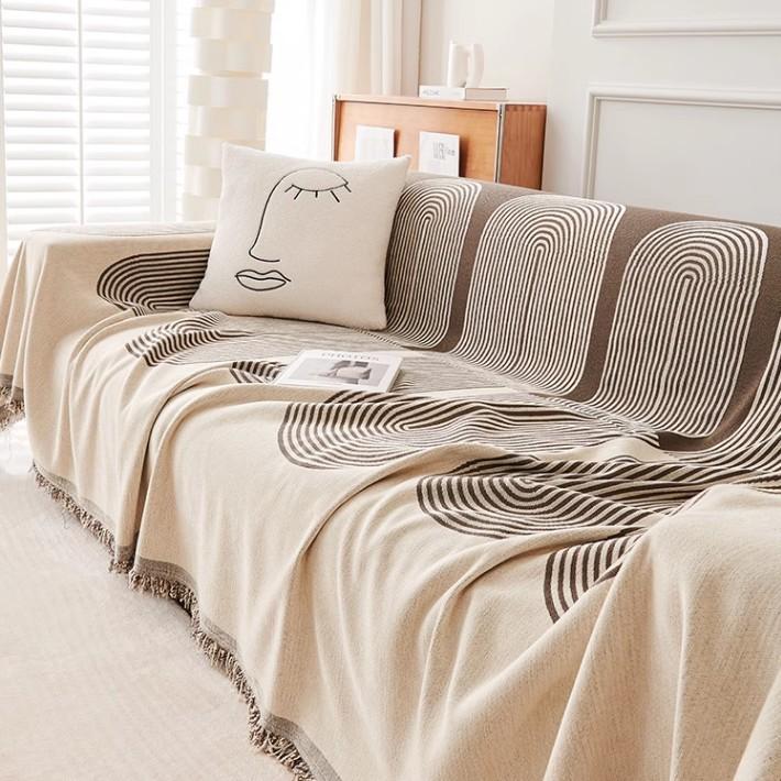 Retro Sofa Towel Anti-cat Scratch Full Cover Sofa Cover Sofa Cushion Cover