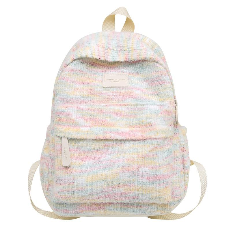 Schultasche Schüler Schultasche Kinder Klasse Grundschule Mädchen Frühlingstour Kleiner Rucksack Mittelschule Plüsch Gestreifter Rucksack