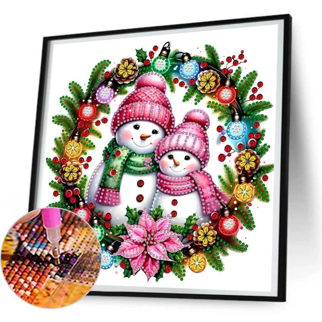 30*30cm Partial Special Shaped Drill Xmas Snowman Decor5D DIY Diamond Painting Rhinestone Diamond Painting Home Wall Decor