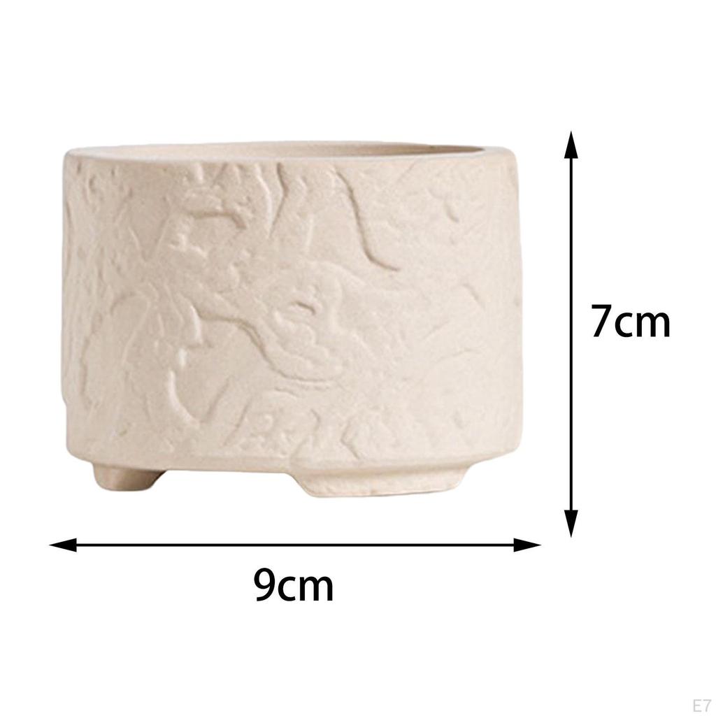 Cute Ceramic Flower Planter Pot Bonsai Container Small Ornament Vase for Home Balcony Desktop Living
