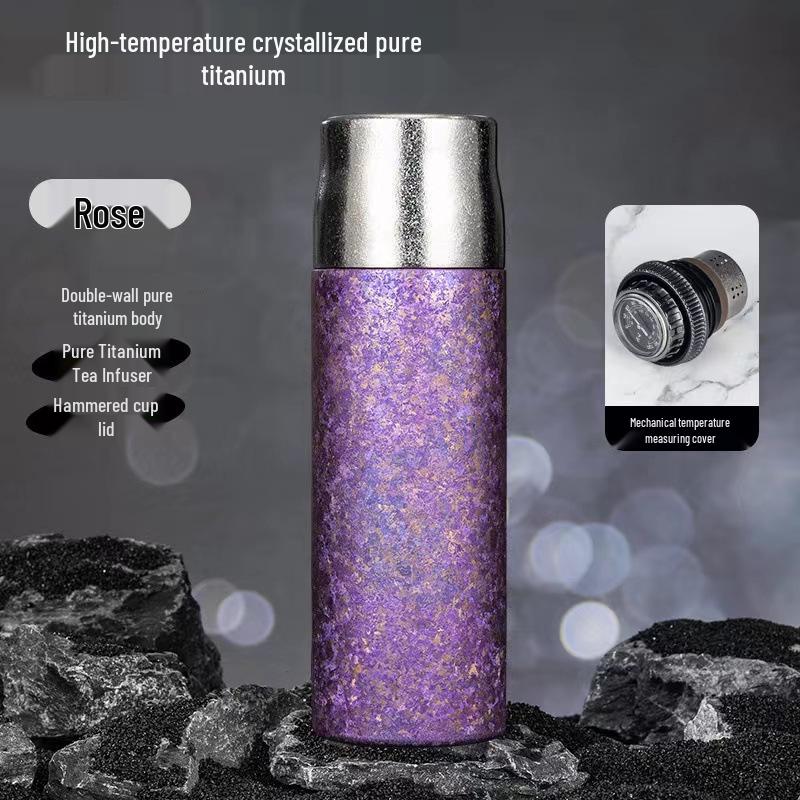 Luxury Pure Titanium Insulated Cup - Elegant, Portable Tea & Water Separation Design 500ml