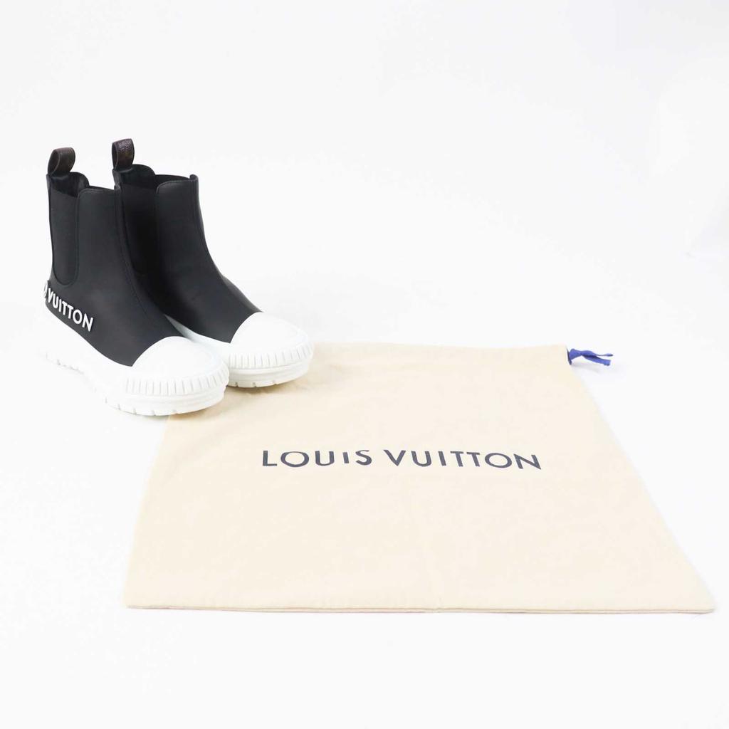 Excellent LOUIS VUITTON Boots LV Squad Line High-top Sneakers/side-gored 35 Used