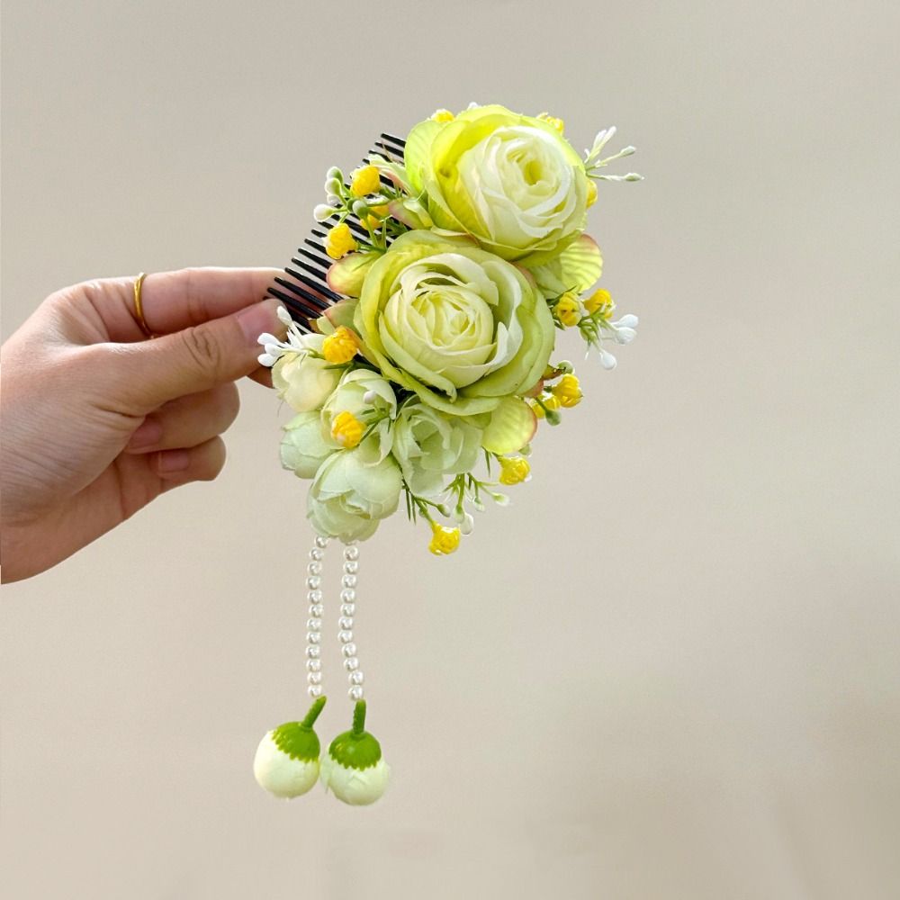 Pearl Thailand Flower Hairpin Sweet Thai Hair Accessories Vintage Flower Hair Comb  Headwear