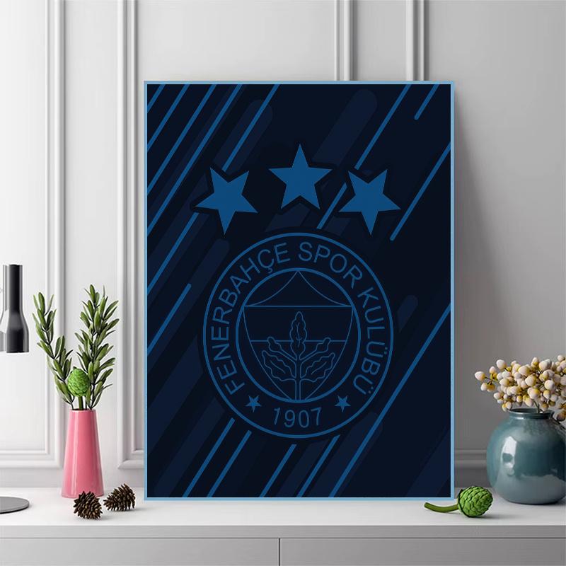 Fenerbahce SK Logo Pattern 3pcs 100% Round Full Drill 5D DIY Diamond Painting Embroidery Cross Stitch Rhinestone Décor