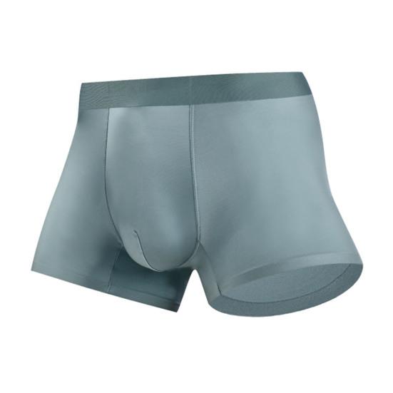 Herren Boxershorts Elastischer Bund Mittelhoch Schmale Passform Boxer-Slips Weicher Atmungsaktiver Stoff U-Konvex Eisseide Unterhosen