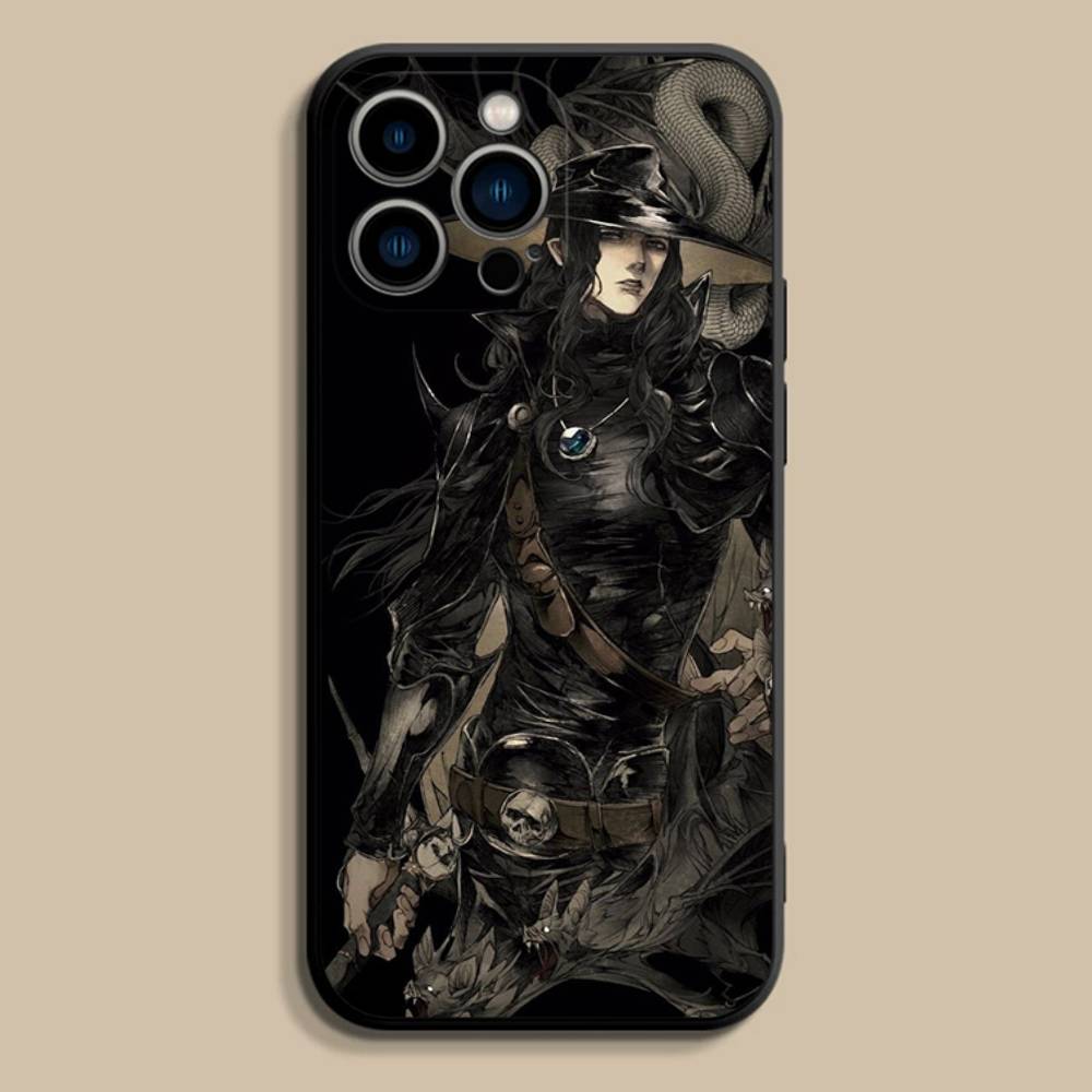 Anime Vampire Hunter D Phone Case For iPhone 17,16,15,14,13,12,Pro,Max,Plus,E,SE4,Air,Mini Black Soft Cover