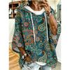 Damen Kapuzentop in Übergröße, weiß mit buntem Faden, Graffiti-Welpen-Print, lockere überschnittene Ärmel, Kapuzenpullover