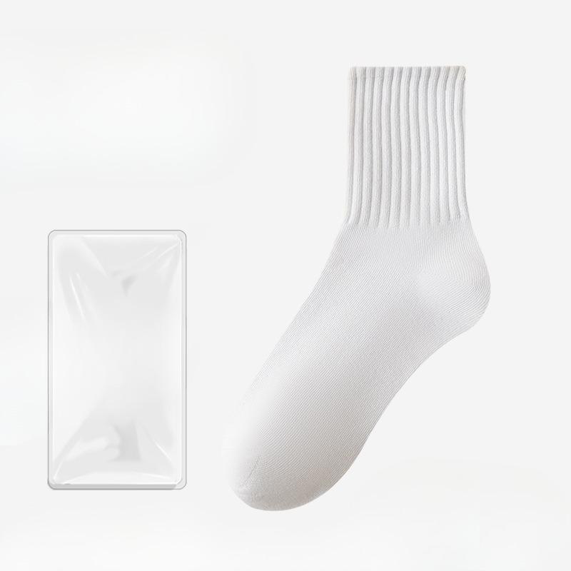 

Female Autumn and Winter Cotton Anti Pilling Boneless Tube Stack Socks 1 pair чистый белый