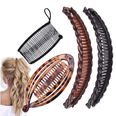 Bananen-Haarspangen, Lazy Hair Flechten, Bananen-Clip-Set, Mädchen-Frisuren-Werkzeug, Pferdeschwanz, gewickelte Haarspange, Damen-Stretch-Haarkamm, Brötchen-Maker-Zubehör