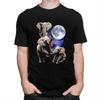 Men Three Moon Elephants T Shirt Summer Short Sleeve Pure Cotton Colthing Leisure Novelty Creative Graphics Tee Tops