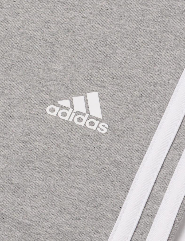 adidas Essentials Single Jersey Medium Gray 3-Stripes High-Waisted Leggings, ENL02, Women's, Heather/White (IC7152)