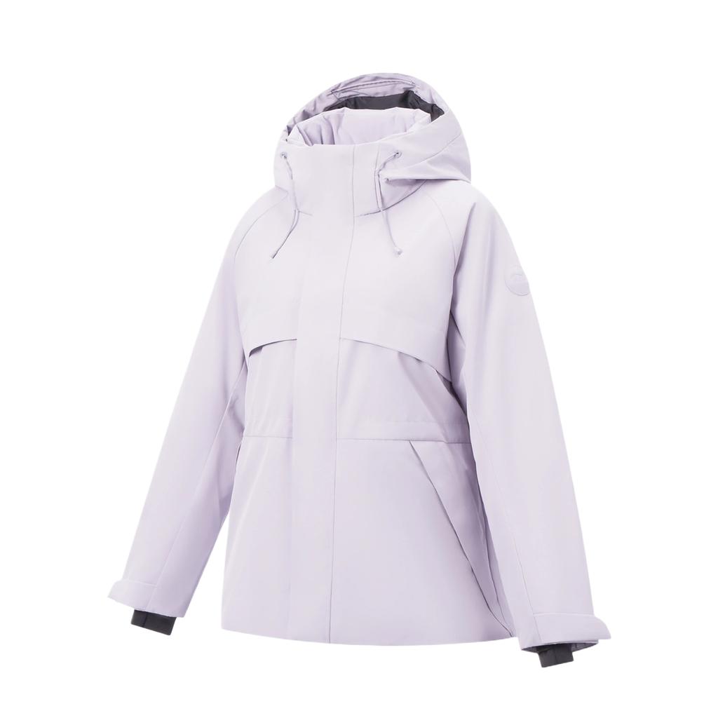 Li-Ning Hooded Long Sleeve Water-Resistant Down Jacket Women outerwear AYMV360-7