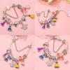 Colors Enamel Disney Princess Dress Charms Pulseiras for Girls Colorful Glass Beads Bracelets&Bangles Women Cartoon Skirt Dangle