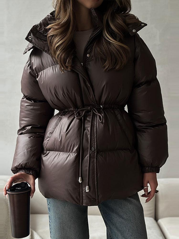 Women`s Stand Up Collar Cotton-padded Jacket