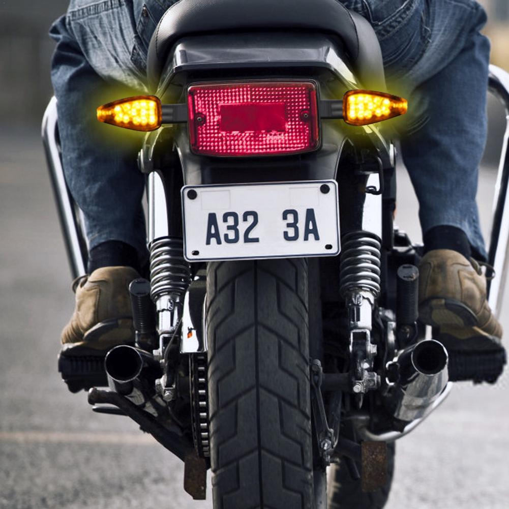 4 Pcs Motorcycle Indicators Lights Flowing Turn Signal Light Front LED Amber Blinker Indicator Lamp 14 LED 12V Moto Accessories