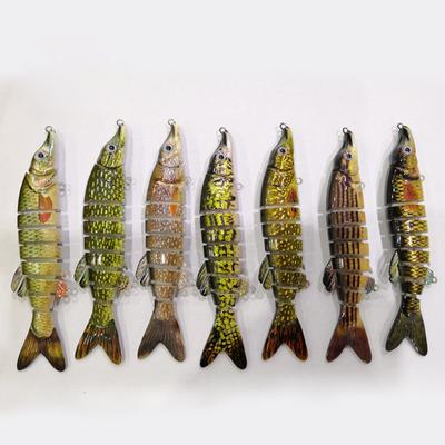 1 Stück Angelköder Haken Neunteiliger Fisch Kunststoff Hartköder Kunstköder 12,5cm/17g Flexible Schwimmende Imitations-Angelköder Hecht Hundsfisch Kunstköder