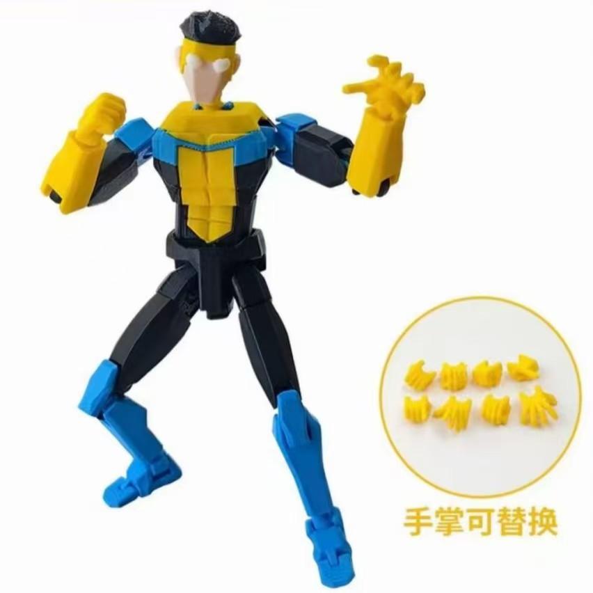 3D Printed Invincible Boy Invincible Mark Titan13 T13 Dummy13 Multi-Jointed Movable Action Figure Desktop Ornament