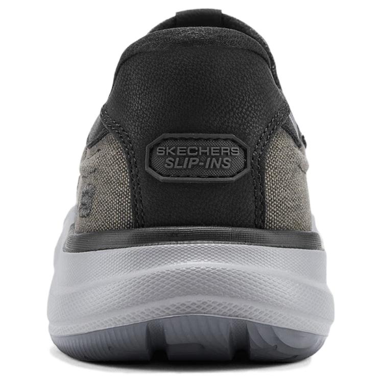 Skechers Fashionable Personality Trendy Versatile Low-Top Walking Shoes Men sneaker Black Gray 205604-BLK