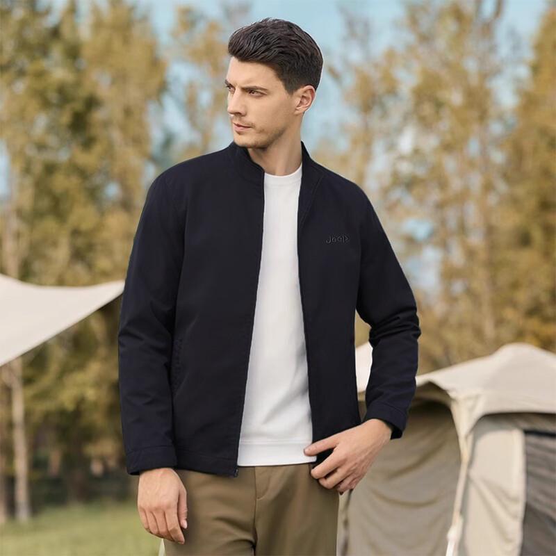 Jeep Men's Autumn Stand Collar Business Casual Jacket