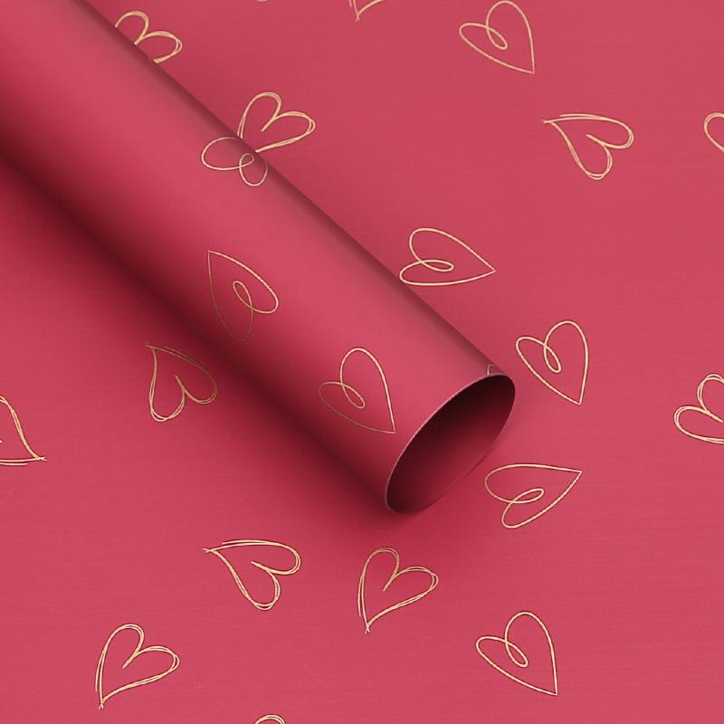 20Pcs Heart Printed Wrapping Paper Florist Bouquet Packaging Gift Wrapping Paper for Birthday Party DIY Craft Art Paper Roll