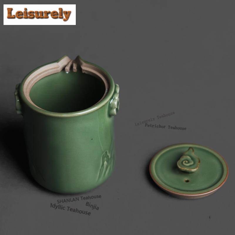 111ML Yue Kiln Relief Mountain Handheld Teapot Handmade Tea Infuser Pot Tea Maker Kettle With Filter Teaset Decoration Craft