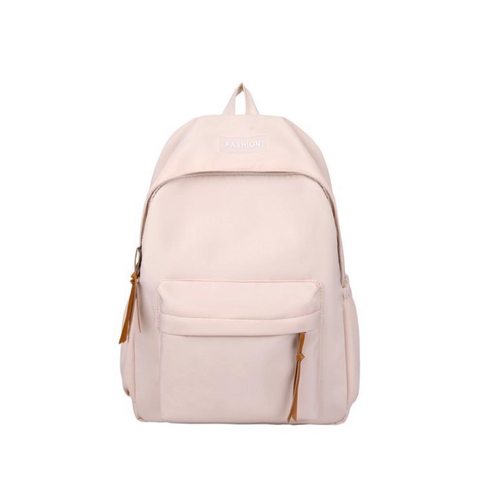 School bag backpack solid color versatile primary and secondary school student bag can be printed college style women's backpack