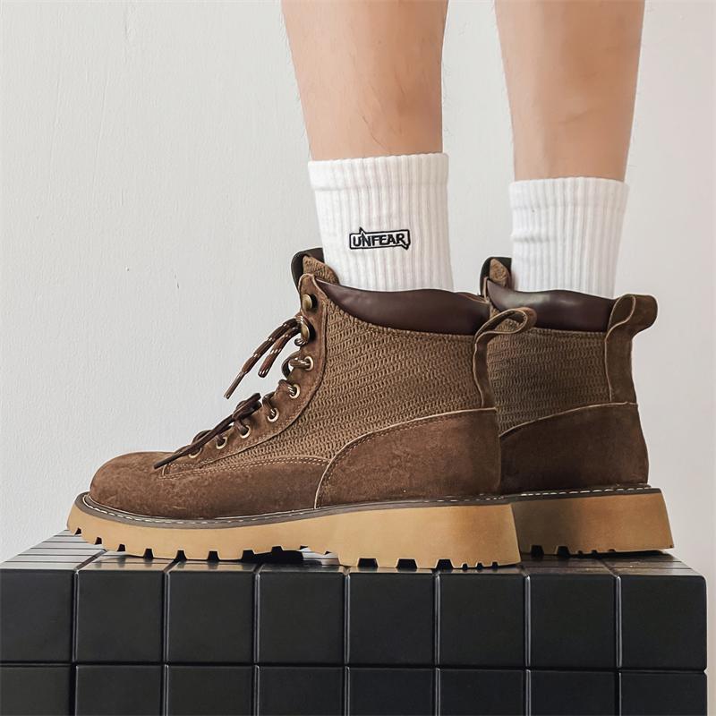 Fashion Thick soled casual men's boots Trendy Designer  Styles Leisure Outdoor Fashion Party Autumn Winter Daily genuine leather Shoes
