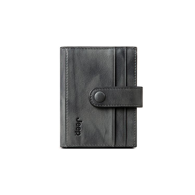 New Jeep Genuine Leather Small Card Holder Men's Light Gray 920040460