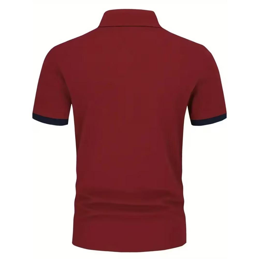 Summer New Men Short Sleeve Lapel Pure Color Polo Shirt Men Business Casual Golf Polo Shirt Tops