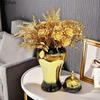 Black Gold Gradient Color General Tank Golden Porcelain Ginger Jar Creative Vases Dresser Table Jewelry Cosmetic Container