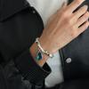 SHIXIN 3 Colors Simple Shiny Rhinestone Irregular Pendant Bracelet for Women Fashion Acrylic Beaded Bracelet Jewelry Accessories