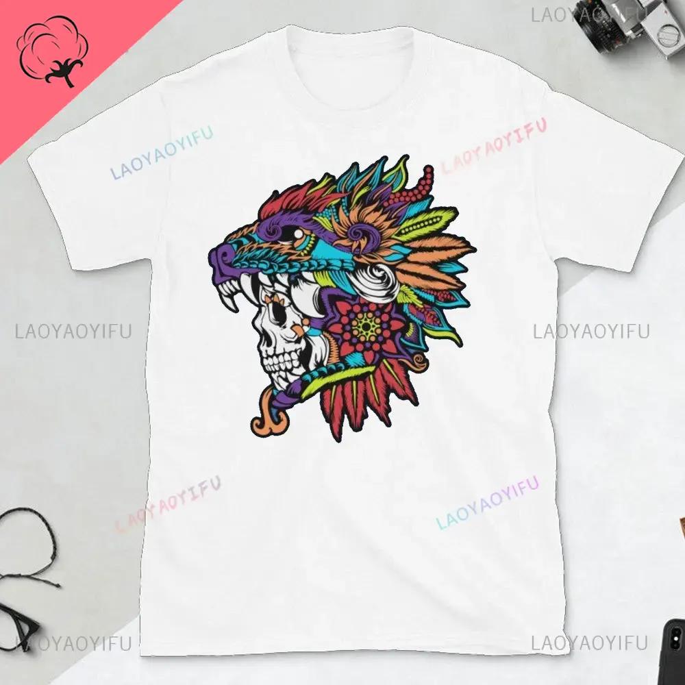 Tlaloc Quetzalcoatl Aztéčtí Bohové Starověcí Bohové Mexické Tričko Pánské Aztécké Tričko Aztécký Potisk Trička z Mexika Mexické Oblečení Muži